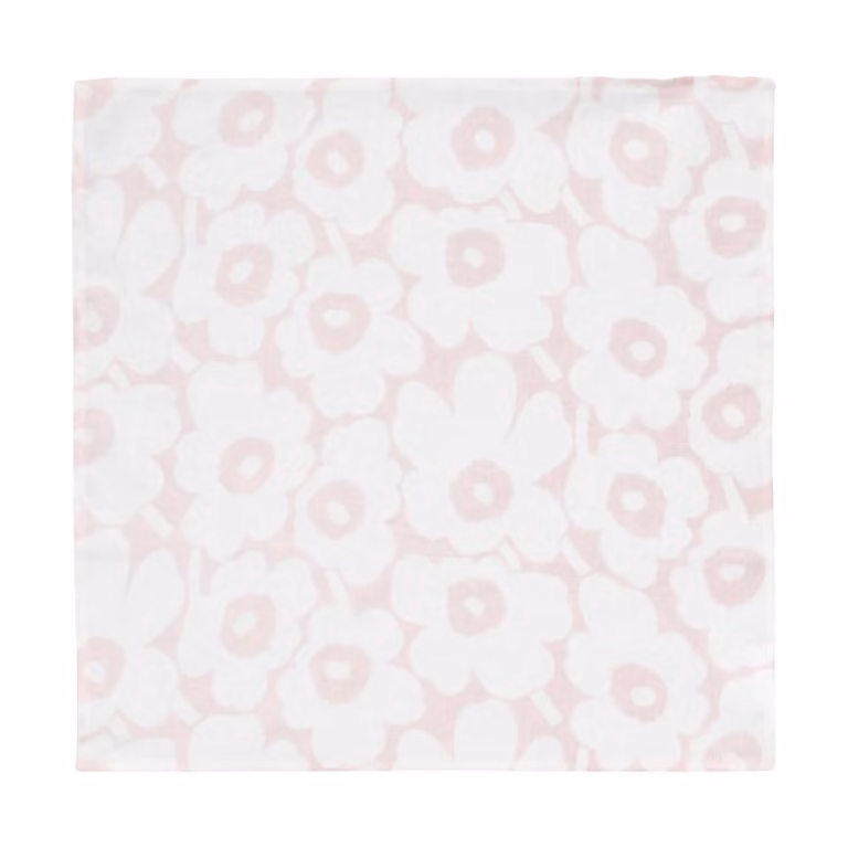 Marimekko Mini Unikko stoffen servet White-pink 43 x 43 cm