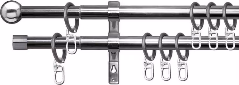 BC-Agentur Formentor uitschuifbaar stilgarnituur set met dubbele rails, roestvrij staal, 120-230 cm
