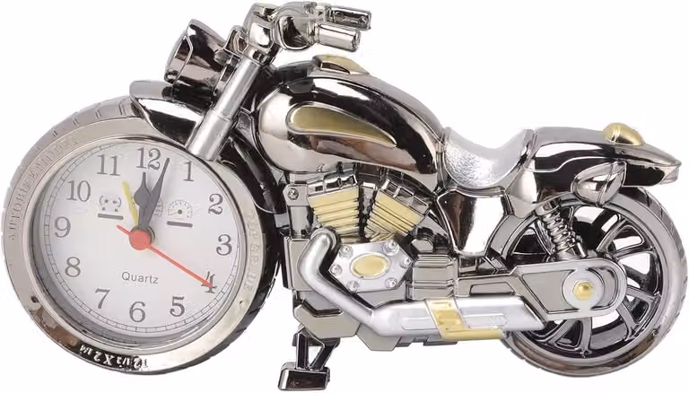Vintage Motorfiets Tafelklok - Retro Metalen Desk Clock voor Decoratie en Cadeau voor Motorliefhebbers
