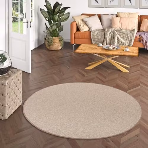 Snapstyle Taff Vloerkleed Sisal Look Natuurlijk Bruin Rond