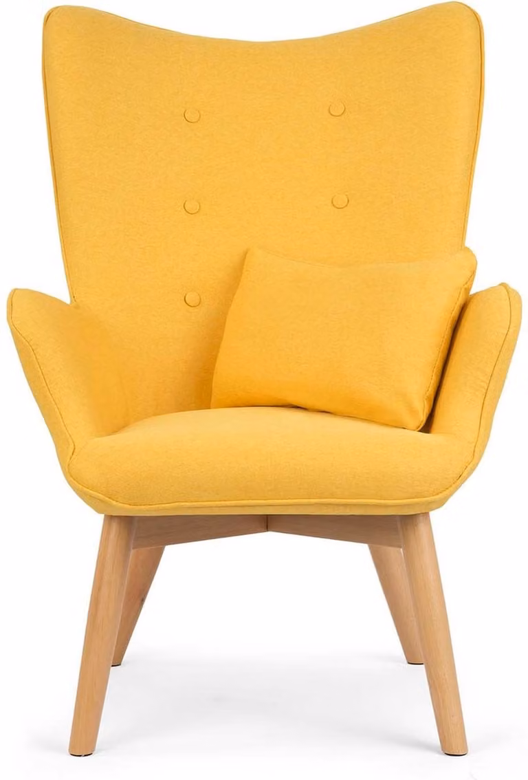 Sofotel Norse Oorfauteuil met Voetenbank - Geel / Mosterd