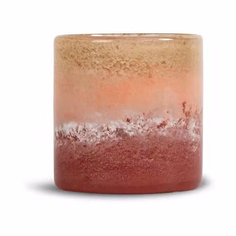 Byon Calore theelichtvaas Ø15 cm Roze-beige-bordeaux