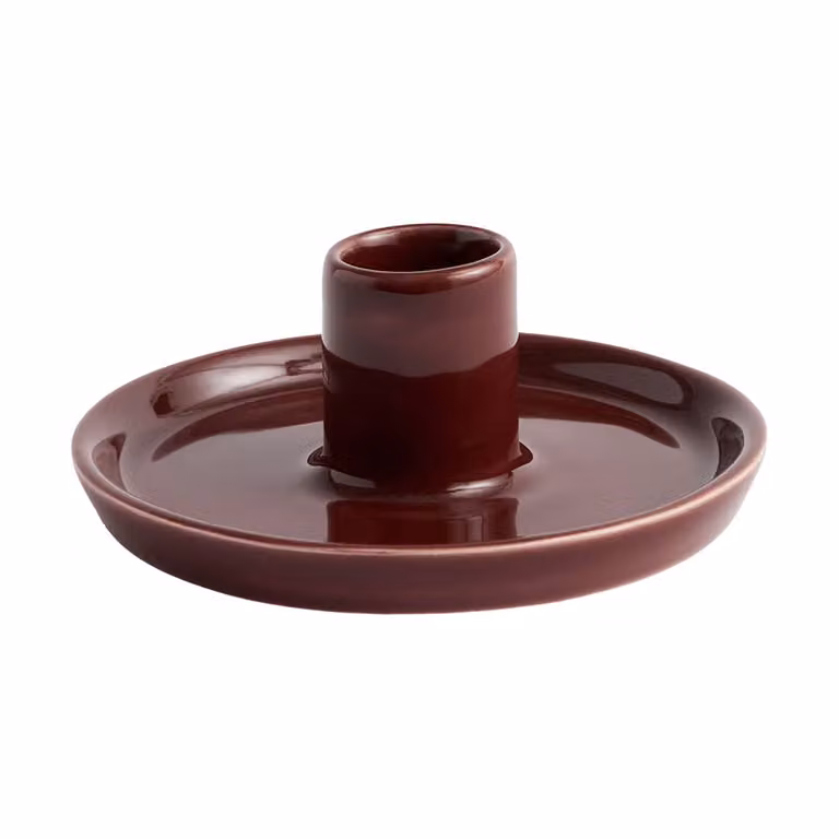HAY Disc kaarsenhouder voor tealights, Chestnut brown, Ø10 x 4,8 cm