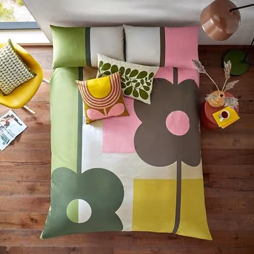 Orla Kiely Dekbedovertrek Set Abacus Block Multi - 100% Katoen - Breedte: 260 cm, Hoogte: 220 cm
