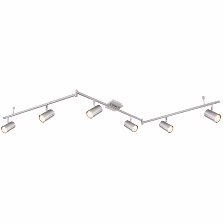 Globo Plafondlamp Robby VIII 6-lichts zilver/grijs B/D/H: 180 x 19 x 10 cm