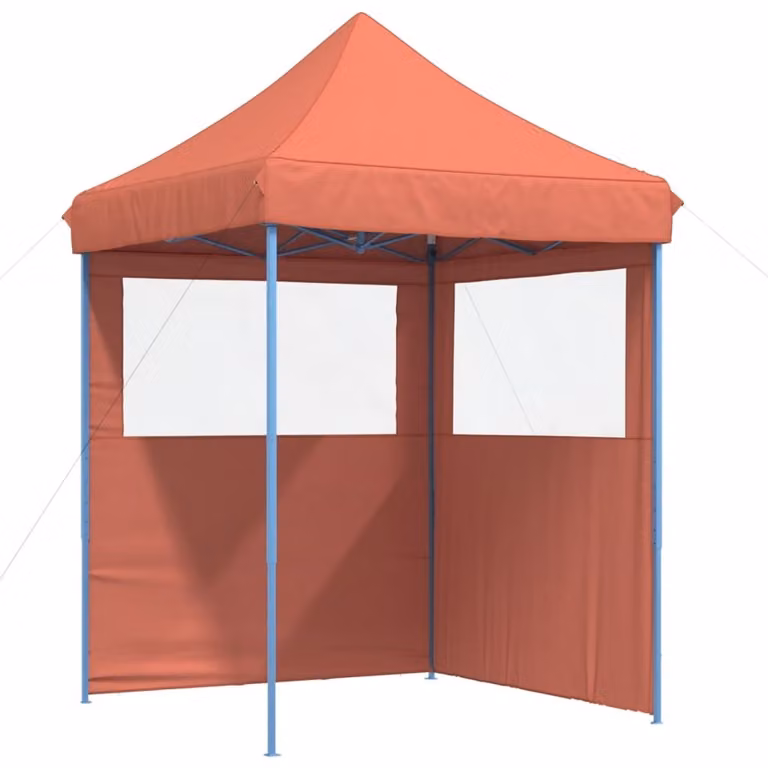 vidaXL Partytent, inklapbaar pop-up model met 2 zijpanelen, terracotta rood