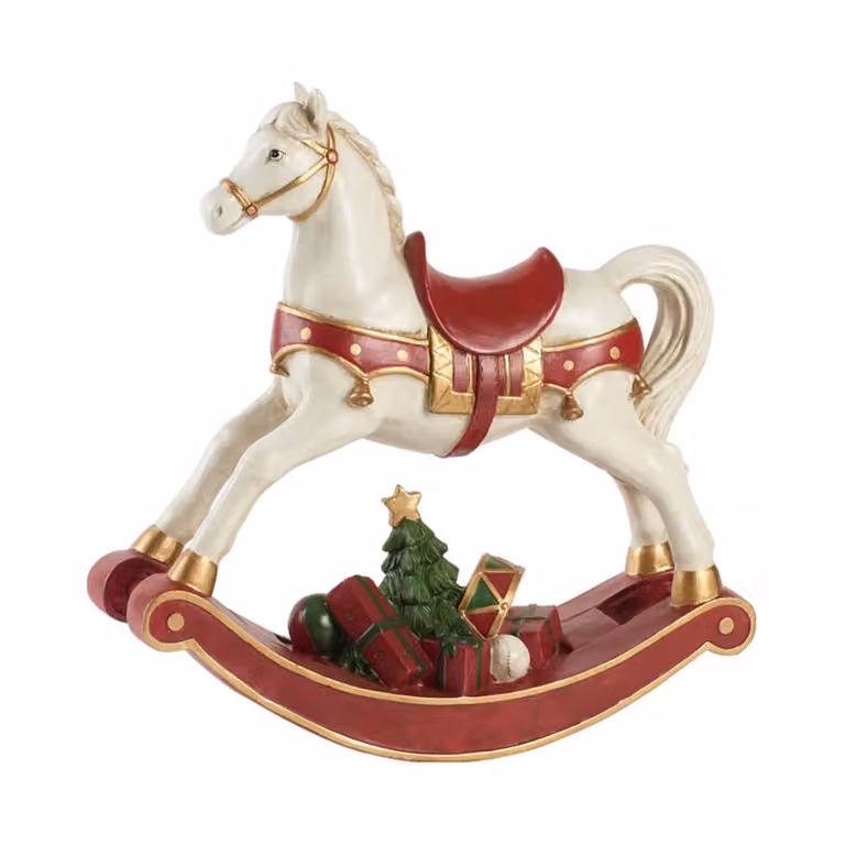 Villeroy & Boch Winter Collage Schommelpaard XL B/D/H: 32,8 x 10,8 x 32,5 cm
