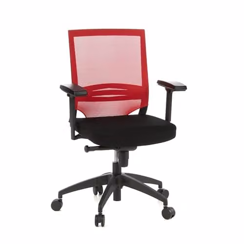 hjh OFFICE Porto Base professionele ergonomische bureaustoel, rood/zwart, mesh stof