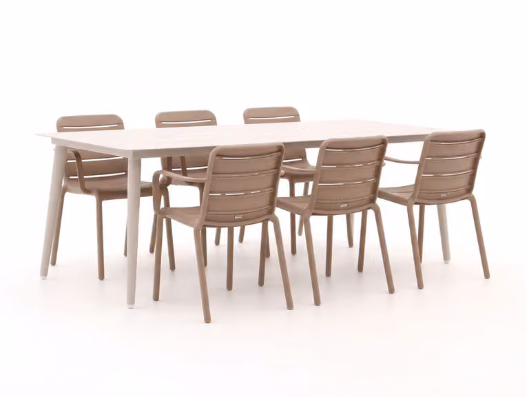 Forza Furniture Diningset Forza voor 6 personen, aluminium, stapelbare tuinset