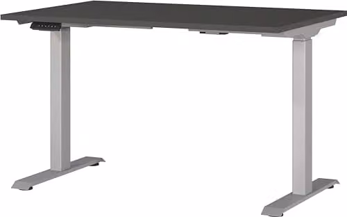 Germania elektrisch in hoogte verstelbaar bureau grijs/zilver B: 120 cm, H: 80 cm, D: 120 cm