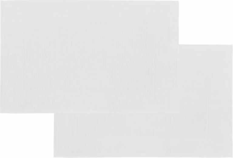 Tiseco Home Studio Badmat DELUX Set van 2 - Wit - 100% katoen - 50 x 80 cm