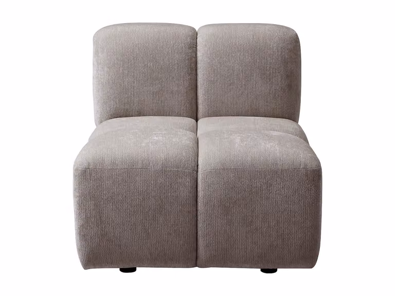 Carlivi fauteuil in beige getextureerde stof met houten details
