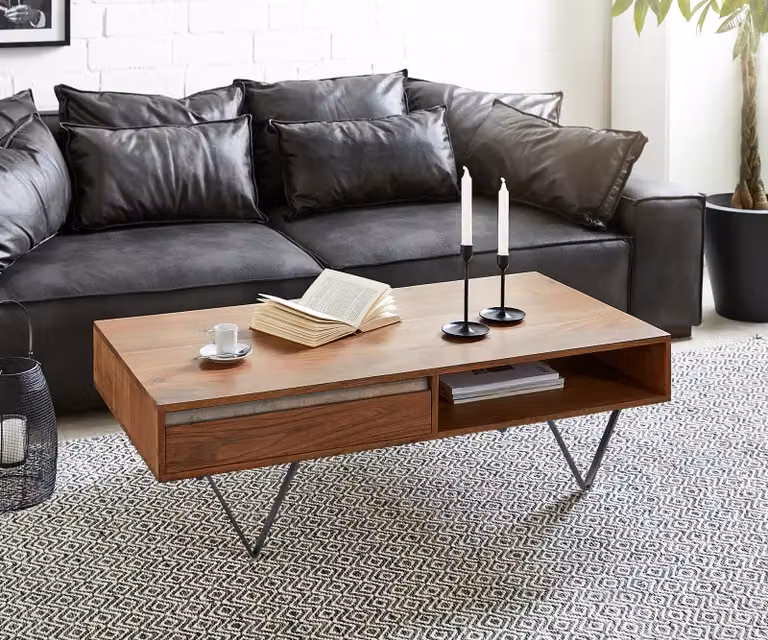 DELIFE Salontafel Stonegrace, Acacia Bruin, B/D/H: 115 x 60 x 30 cm