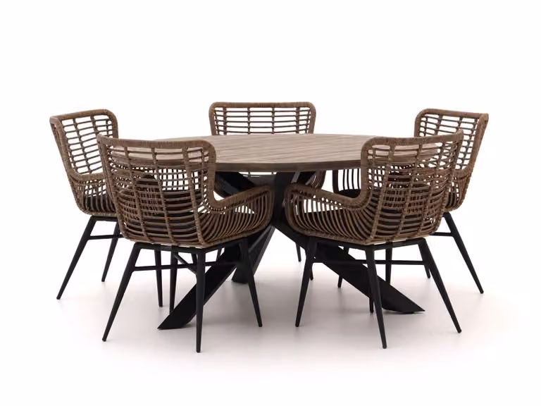 6-delige Diningset Intenso tuinset van teakhout voor 5 personen