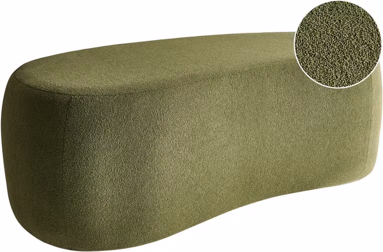Bayard Moderne Poef Gestoffeerd in Groen Bouclé