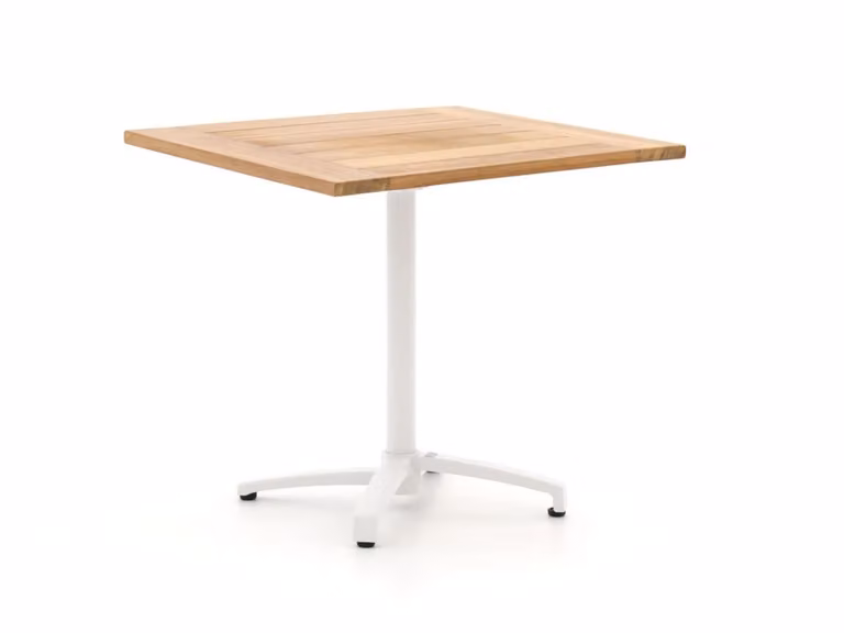 Bellagio Inklapbare Tuintafel van Teakhout, Vierkant, Wit