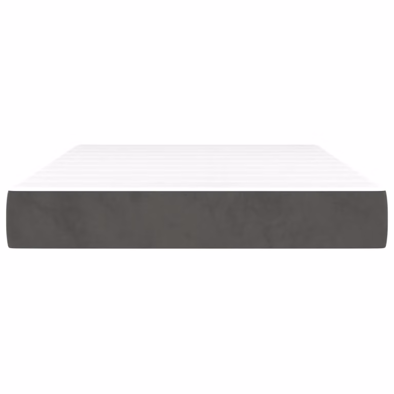 vidaXL Pocketveringmatras voor volwassenen, donkergrijs, B/D/H: 120 x 200 x 20 cm, fluweel
