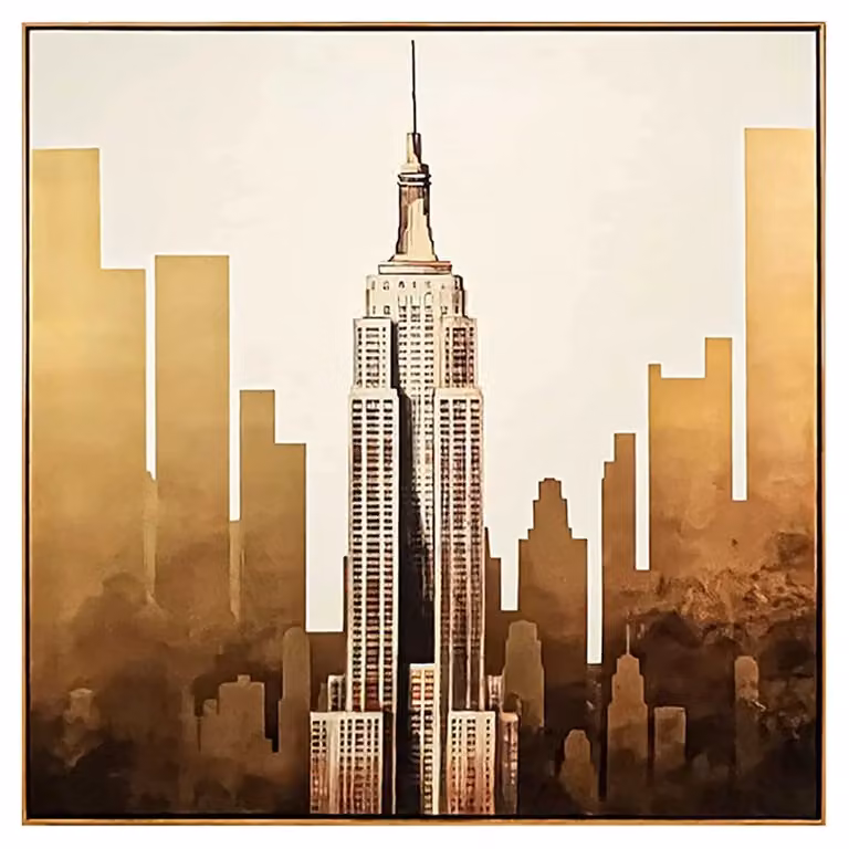 Richmond Interiors Wall art Empire Goud Abstract Vierkant 120 x 120 cm