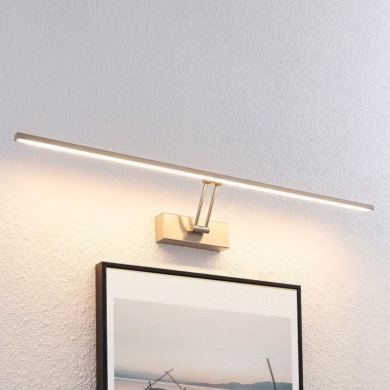 Lucande Thibaud LED schilderijverlichting, grijs/zilver, 84 cm