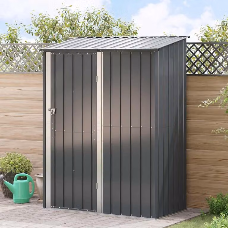 Waterdichte metalen opbergbox voor de tuin in antraciet - B/D: 153 x 86 cm