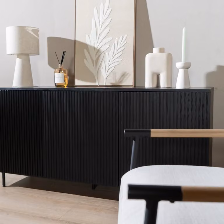 Bronx71 Dressoir Haley zwart eikenhout 160 cm