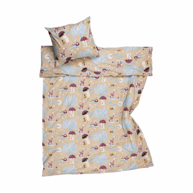 Moomin Arabia Mumin beddengoed Onder de paraplu GOTS, 150 x 210 cm