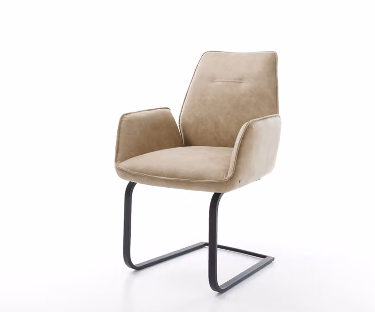 DELIFE Zoa-Flex Sledemodel Stoel in Beige Microvelours met Pocketveer Kern