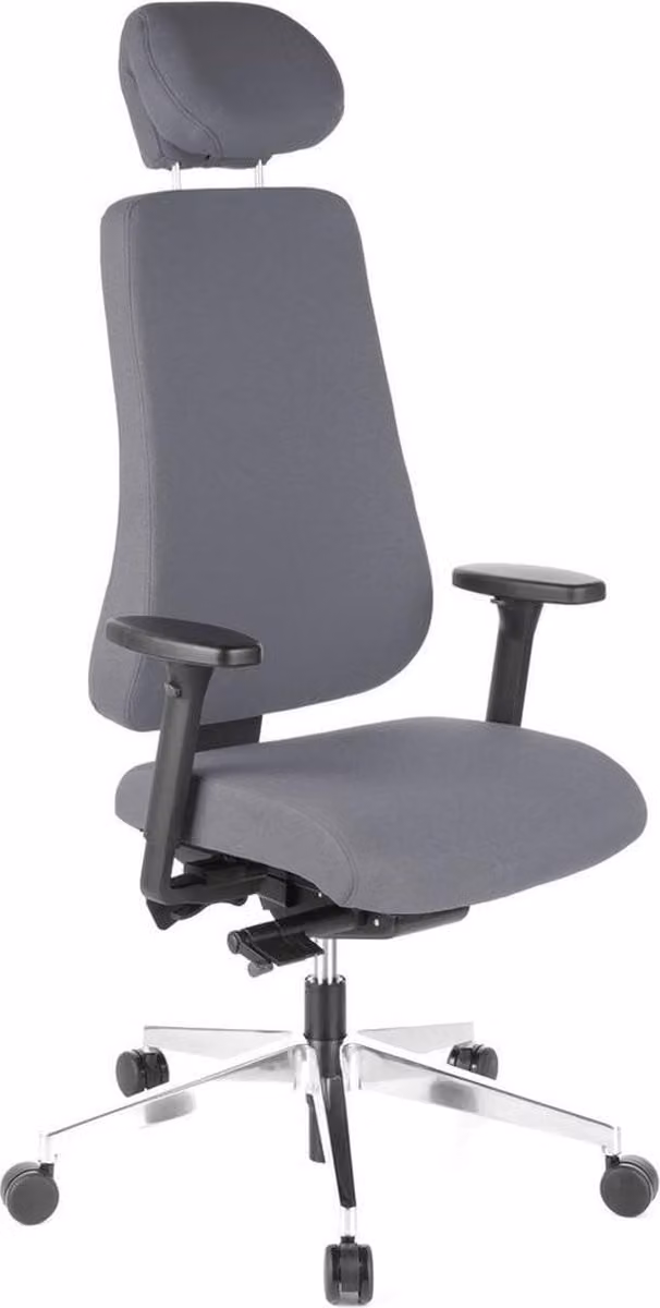 hjh office Pro-Tec 400 Bureaustoel met armleuningen - Grijs - Stof en Aluminium