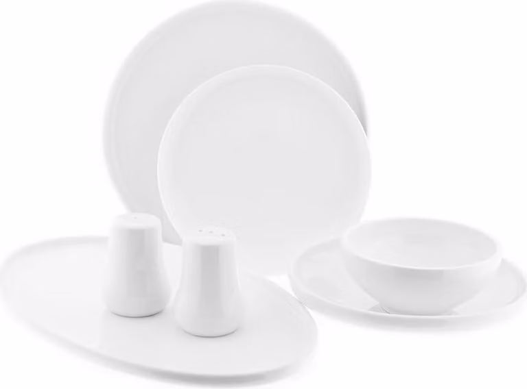 Almina Servies voor 6 personen, 27-delig, Wit Porselein