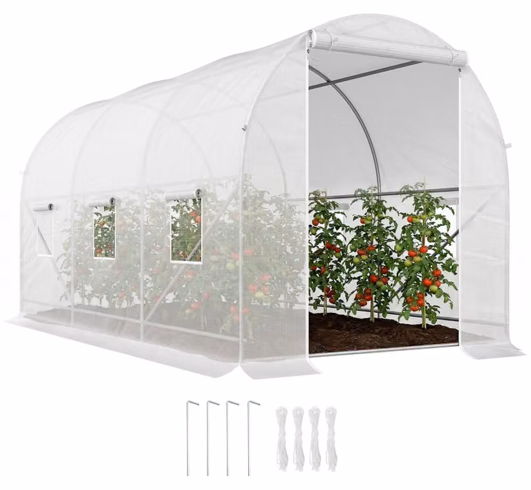 Outsunny tunnelkas met duurzame folie voor groenten en bloemen, B/D/H: 300 x 200 x 200 cm