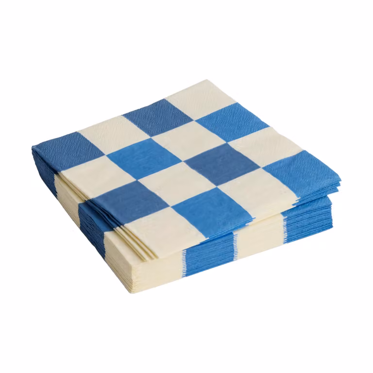 HAY Pattern Lunch Check servetten, 20-pack, wit-blauw, 33 x 33 cm