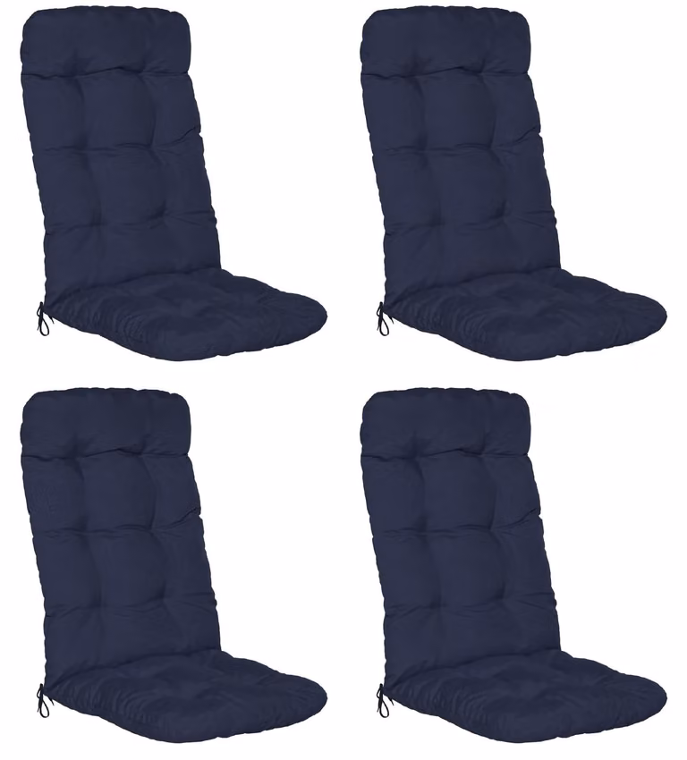 Beautissu set van 4 rugleuningkussens Flair HL, donkerblauw, B: 120 cm, D: 50 cm, H: 8 cm