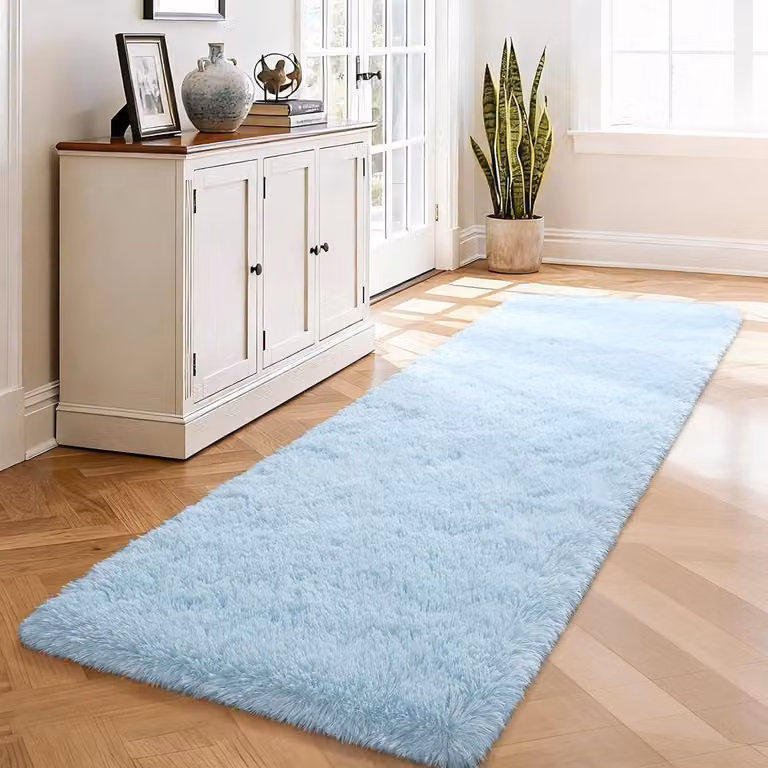 Zacht Pluche Tapijt met Lange Pool - Modern Geometrisch Vloerkleed - Breedte: 61 cm, Diepte: 183 cm