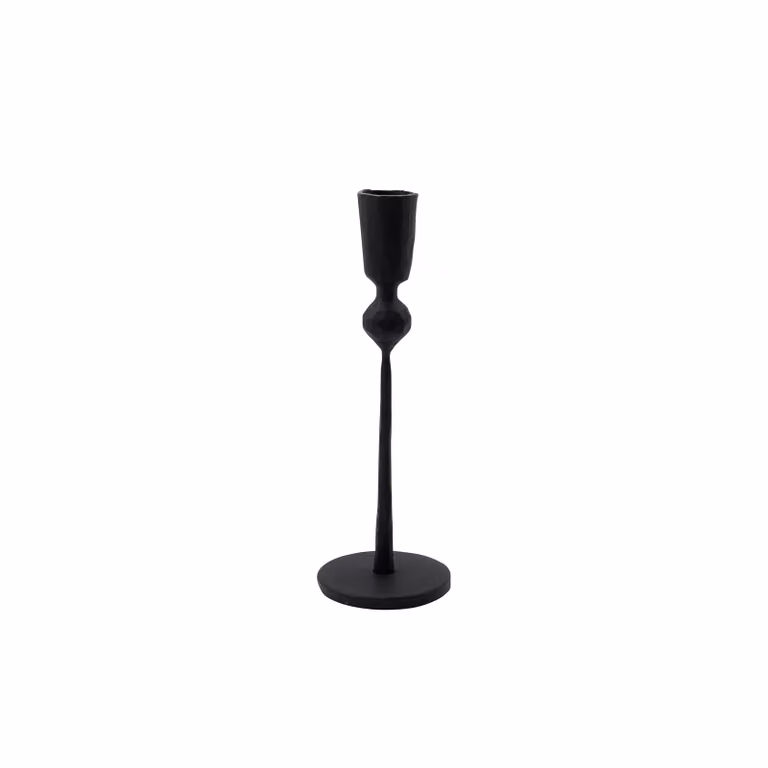 House Doctor Trivo kandelaar voor stompkaarsen, zwart, Hoogte: 18 cm