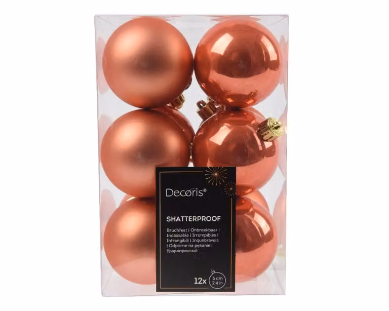Set van 12 onbreekbare kerstballen pompoen, diameter 6 cm