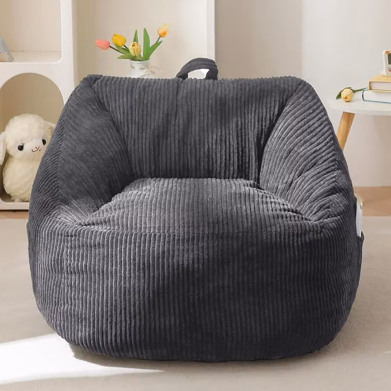 Grijs Zitzak voor Kinderen met Traagschuim Vulling - B/D/H: 70 x 60 x 66 cm