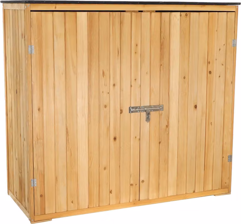Wiltec Tuinhuis met dubbele deur, naturel, hout, B/D/H: 136 x 58 x 127 cm