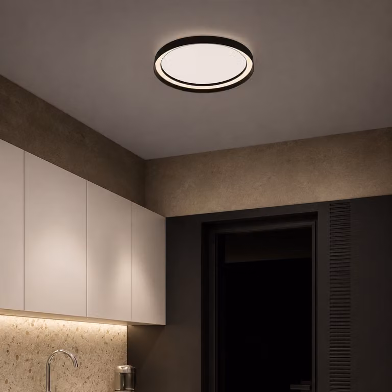 Lyora Design Plafonniere Ormi zwart met LED - Ø 45 cm