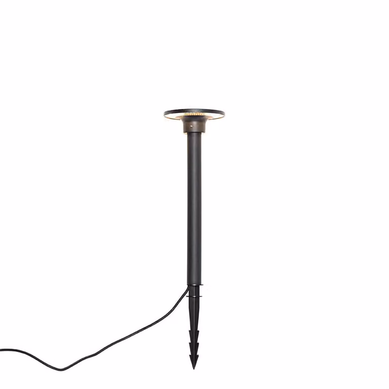 QAZQA Skyf Moderne LED Buitenlamp met Grondpen - Zwart - Ø 16.5 cm