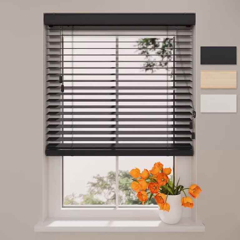 DTCH Essence Houten Jaloezie 50 mm - Zwart - 180 x 240 cm