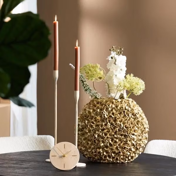 Light en Living Vaas Phylia Keramiek Goud Beige B: 44 cm, D: 20,5 cm, H: 38,5 cm