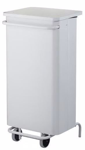 Rossignol Collecroule afvalcontainer met wielen en voetpedaal, 110 liter, wit