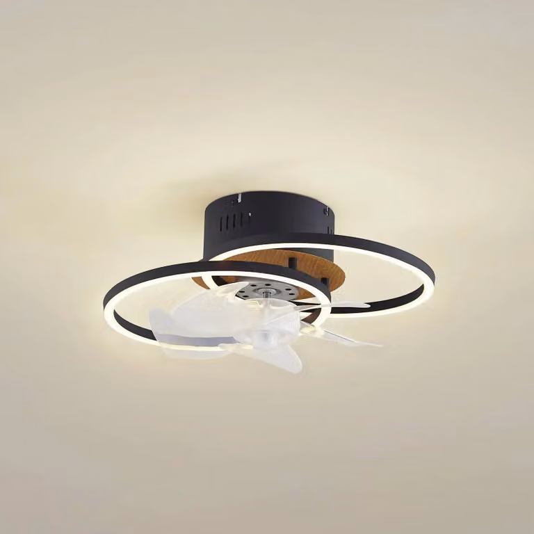 Lindby Lomana plafondventilator met LED-verlichting, zwart, modern aluminium ontwerp met afstandsbediening en dimbare CCT-functie