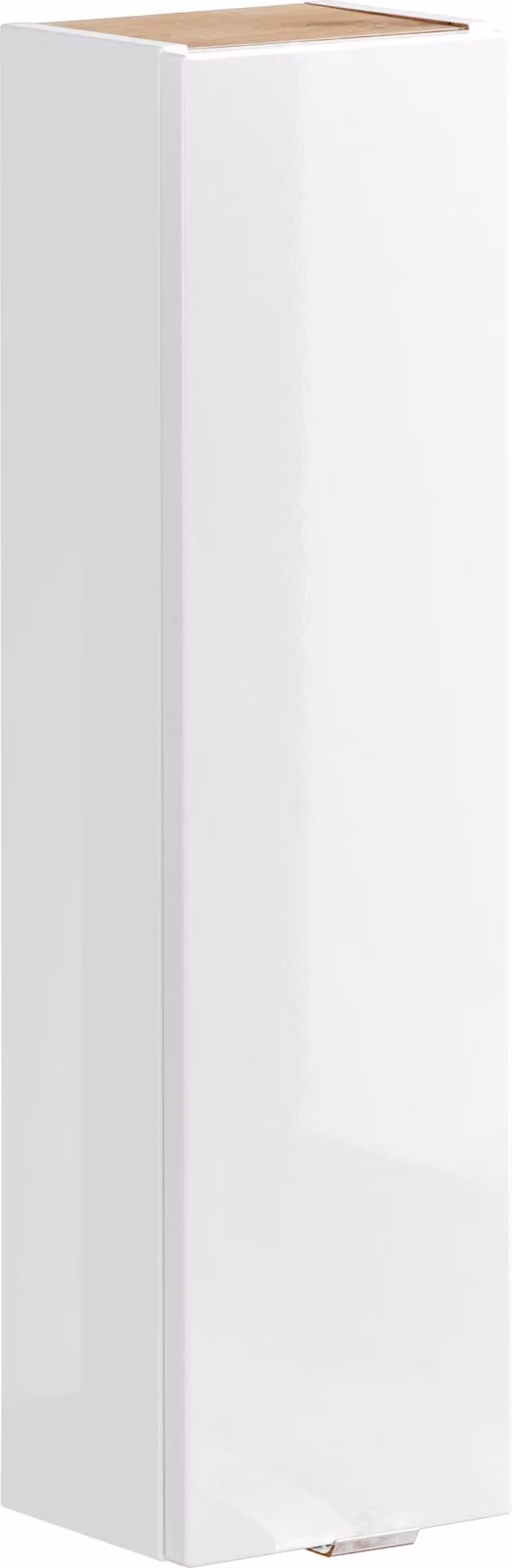 AC-Déco Hangende badkamerkast met 1 deur, wit glanzend met eikenhout look