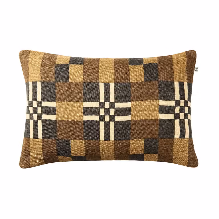 Chhatwal & Jonsson Ravi kussenhoes Taupe-Khaki-Dark Brown, 40 x 60 cm