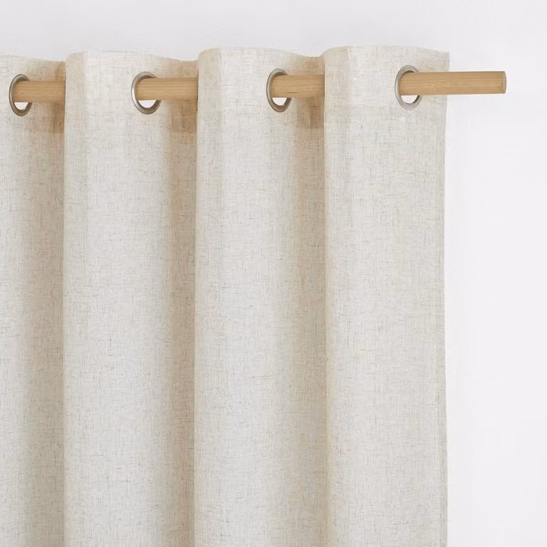 Extra brede transparante gordijnen voor de woonkamer, wit, set van 1, H 213 x B 254 cm, met inslagringen