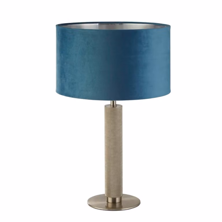 Searchlight Tafellamp London goud met blauwe kap