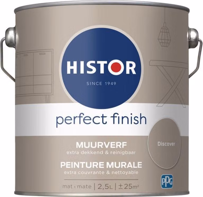 Histor Perfect Finish Muurverf Mat Beige - 2,5 l