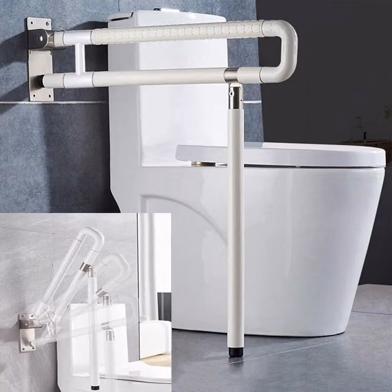 Stevige vouwbare wandsteun voor toilet, muurbevestiging, antislip, ondersteunt tot 150 kg, ideaal voor senioren en mensen met beperkingen