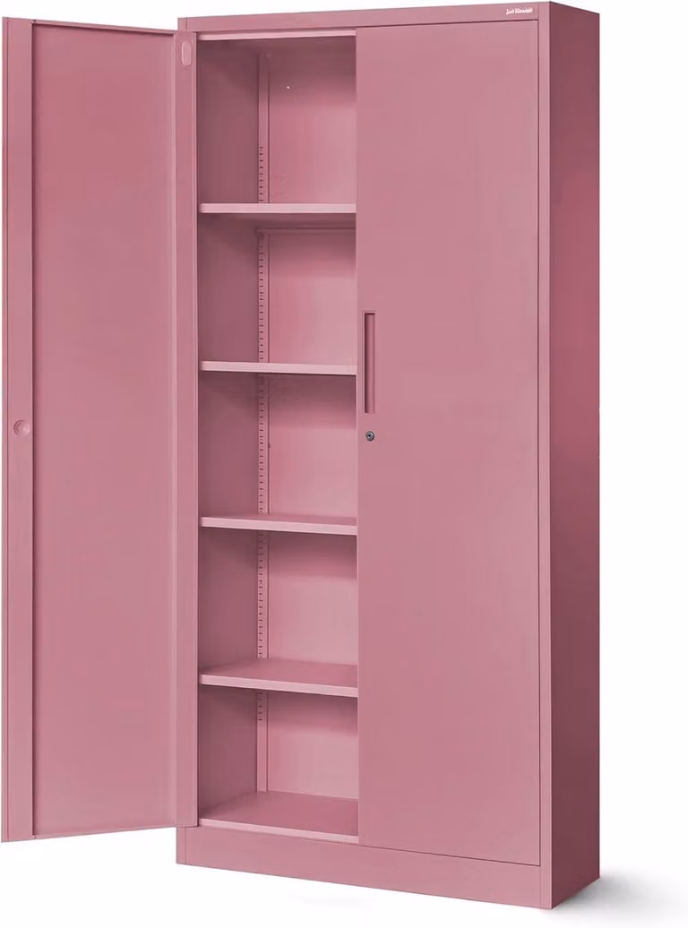Afsluitbare metalen archiefkast met 4 verstelbare planken, B/D/H: 90 x 40 x 195 cm